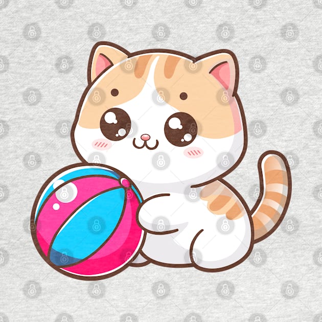 Cute Cat Playing Ball by Arief Uchiha